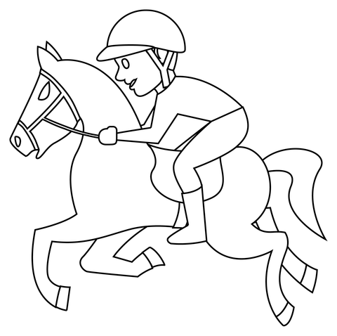 Horse Racing Coloring Page